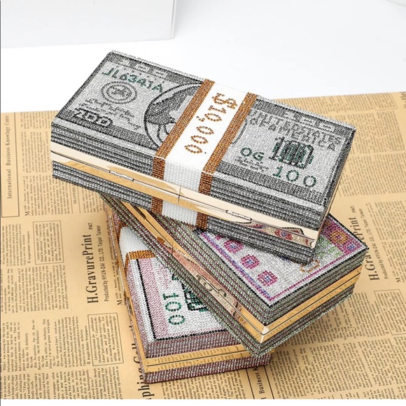 Money Rhinestone Clutch-Bag - Picture 7 of 10